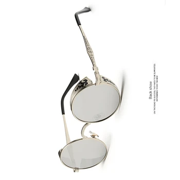CARTELO de Înaltă Calitate UV400 Ochelari de Metal Steampunk ochelari de Soare Barbati Femei Moda Rotund Ochelari de Brand, Design de Epocă ochelari de Soare