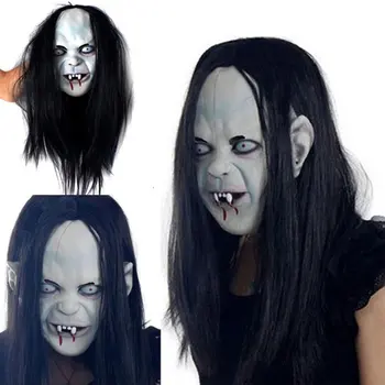 Nouă Glumă De Halloween Blestem Sadako Masca De Topire Fata De Adult Costum De Latex Mort De Mers Pe Jos De Halloween Înfricoșător Cap Măști