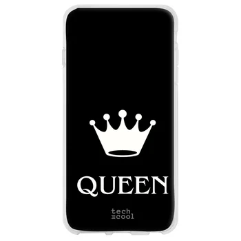 FunnyTech®Silicon de Caz pentru LG Catifea l design coroana Reginei fundal negru