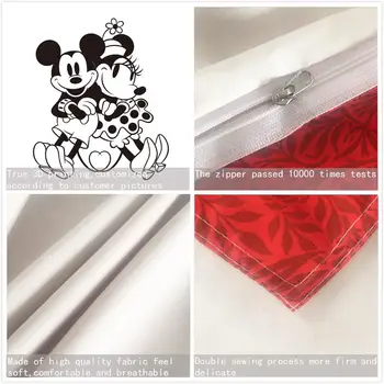Mickey Minnie Mouse 3D Imprimate Seturi de lenjerie de Pat pentru Adulti Twin Plin Regina King Size Alb Negru Dormitor Decor Carpetă Acopere Stabilit