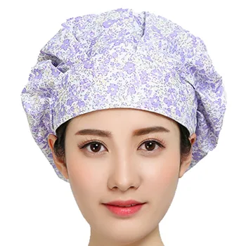 Bufant Scrub Femei Pălării de Păr Acoperi de Flori din Bumbac Imprimat Sweatband Reglabil Capace Cap Capac Anti-praf Lavabil haine de Lucru