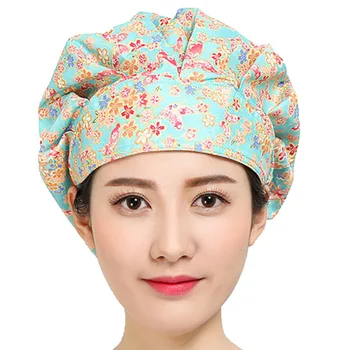 Bufant Scrub Femei Pălării de Păr Acoperi de Flori din Bumbac Imprimat Sweatband Reglabil Capace Cap Capac Anti-praf Lavabil haine de Lucru