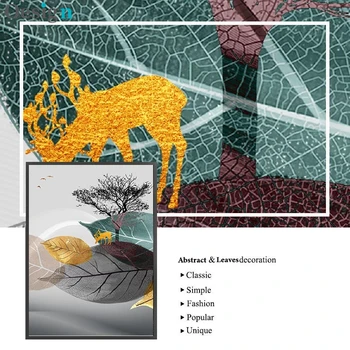 Abstract Alb-Negru Plante Poster de Imprimare Panza de Frunze de Arta de Perete Tablou Modern Living Minimalist Pictura Decorativa