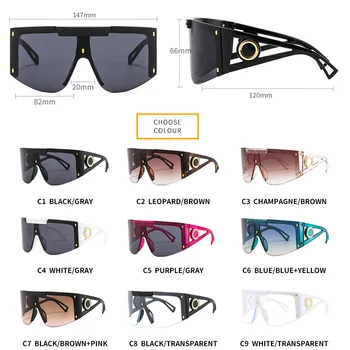 YAMEIZE Supradimensionat ochelari de Soare Femei Bărbați Vintage Nit Ochelari de Soare Steampunk Sticlă Plană Superioară ochelari de Soare Sport de Conducere Ochelari Gafas