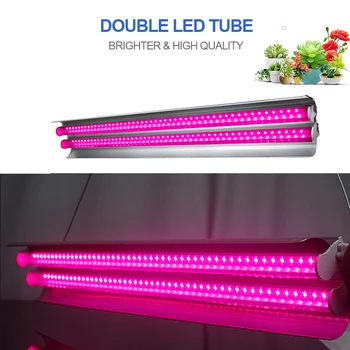 LED-uri Cresc Light Benzi 100W Fito Lampa Pentru Plante 1356LX Cu Tub Dublu Pentru Răsaduri Acasă Raft Interior Phytolamp Hidroponice