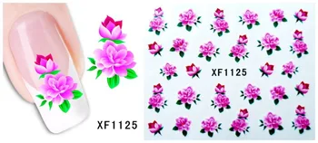 60Sheets XF1181-XF1240 Nail Art Apa de Flori de Tranfer Autocolant de Unghii de Frumusete Înfășoară în Folie poloneză Decalcomanii de Tatuaje Temporare Filigran