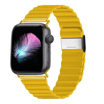 Curea Pentru Apple watch band 44mm 40mm iWatch trupa 38mm 42mm bratara Magnetica din Piele buclă apple watch series 3 4 5 6 se