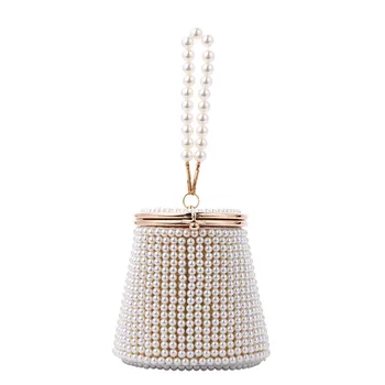 De lux perle geanta de seara pentru femei designer ștrasuri din mărgele geantă de mână cu margele găleată doamna de umăr, crossbody sac de partid de sex feminin mici posete
