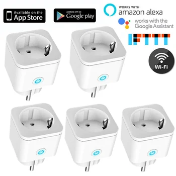 WiFi Smart Wireless Plug UE Adaptor de la Distanță de Control Vocal Priză Întrerupător Priză Priză Inteligent Pentru Alexa Google Acasa 16A 110~240V