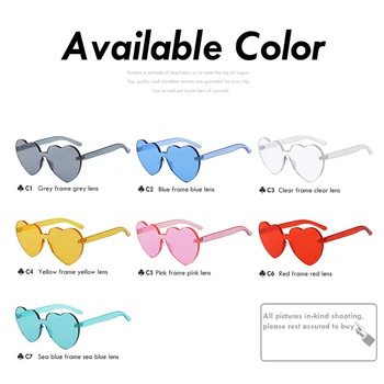 XIU Dragoste în Formă de Inimă ochelari de Soare Femei fără ramă Cadru Tentă Clară de Lentile Colorate, Ochelari de Soare Roșu cu Nuanțe de Roz Oculos UV400