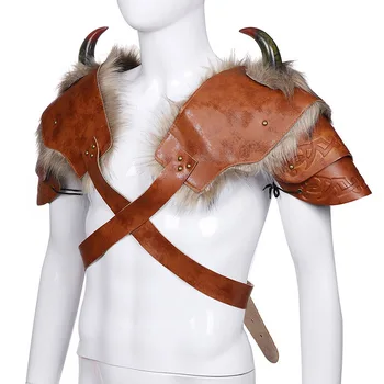 Umăr Blana Armura De Piele Pauldrons Medieval Spaulder Războinic Viking Costum Potrivite Pentru Bărbați Adulți Femei Larp Singur Pieptar