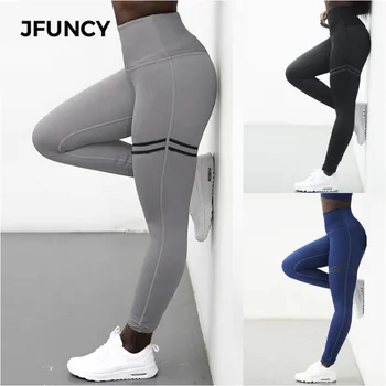 JFUNCY Elastic Slim Fitness Jambiere Femei Gym Push Up Rulează de Antrenament Jambiere Albastru Negru Plus Dimensiune Imprimare Mozaic Pantaloni