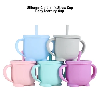Copilul Căni de Învățare pentru Copii Drinkware silicon biberoane anti-Scurgere&drop-dovada Mici Copii Silicon biberon Capace Solide