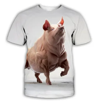 Noi sosesc Noutate populare animale de porc, câine, vacă seria t cămașă bărbați femei de imprimare 3D harajuku style t shirt topuri de vara