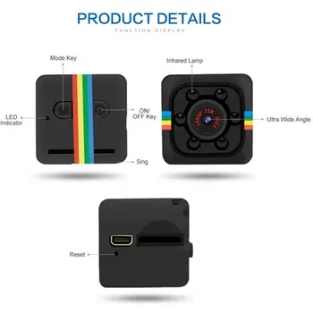 SQ11 mini camera HD cu night vision suport Reglabil instalare Simplă cu unghi Larg de monitorizare Mobile de detectare a