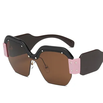 Femei Epocă Pătrat ochelari de Soare Supradimensionați Mare Cadru Larg Barbati Brand de Lux Retro Design Doamna Nuante Oculos UV400 Feminin