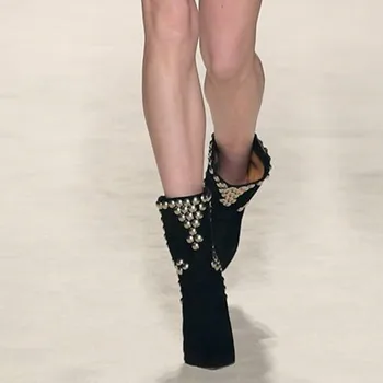 Mstacchi Șirag De Mărgele Rotunde De Decorare Trei Stiluri De Cizme Pentru Femei Pantofi Cu Toc 2020 Nou Designer De Subliniat Pantofi De Sex Feminin, Bottine Femme Talon