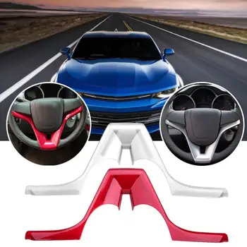 Chrome Masina Capac Volan Tapiterie Introduce Autocolant Pentru Chevrolet Cruze Trax Tracker Argintiu/Rosu Accesorii Auto