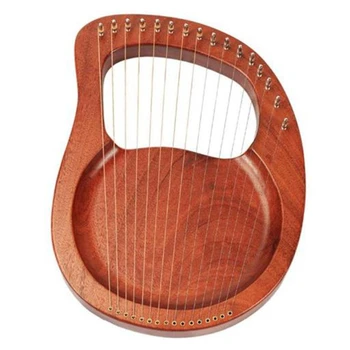 16 Șir de Lemn Liră Harpă Siruri de caractere de Metal Mahon Lemn Masiv Instrument cu Coarde cu Tuning Cheie