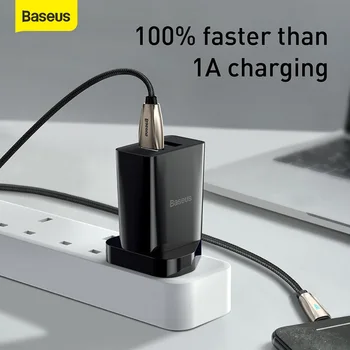 Baseus Mini UK Plug USB Încărcător de Călătorie Dual U Încărcare Rapidă Pentru iPhone Pentru Huawei pentru Samsung Telefon Mobil Portabil Încărcător de Perete