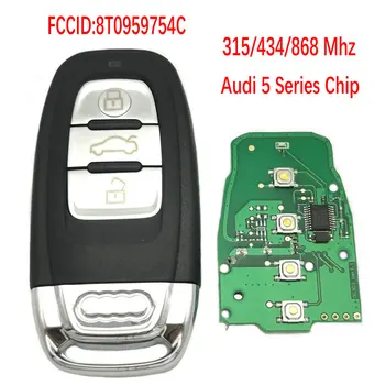 Datong Lume Cheie de la Distanță Masina Pentru Audi Q5 A4L A5 A6 A7 A8, RS4 RS5 S4 S5 315 434 868 Mhz Smart Card de Control Cheie Lama Cu Logo-ul