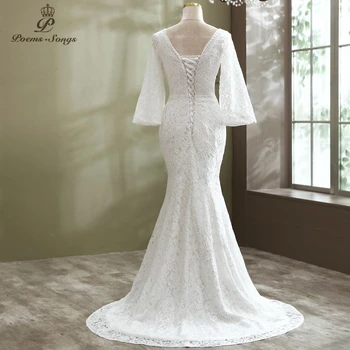 Elegant, Flare sleeve stil de rochie de mireasa Dantela 2020 de mireasa sirena, rochii de căsătorie elegant rochie de mireasa vestidos de novia