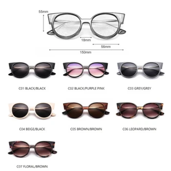 Nauq trend clasic ochi de pisica rotund ochelari de soare pentru femei 2020 brand de lux cadru metalic ochelari de sex feminin gradient de conducere UV400 ochelari