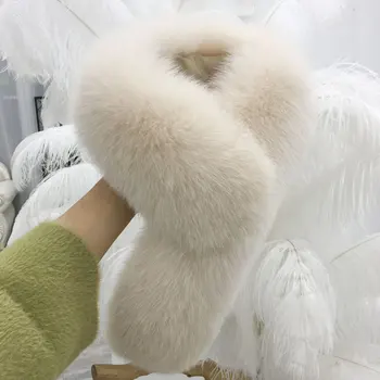 2019 Ins Eșarfă de Iarnă pentru Femei ,Multi-color Lux Real Eșarfă de Blană de Vulpe Guler de Vulpe Guler de Blană, Lungă Clip Secțiunea Versiunea coreeană