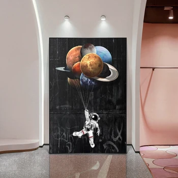 Astronaut Spațiu Visezi Stele Limita Pictură în Ulei de Arta Canvas Postere de Arta de Perete Imaginile pentru Camera de zi și Printuri de Decor Acasă