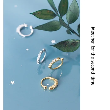 S925 Argint Moda Mic Ureche Bantă Clip Pe Cercei Pentru Femeile Pline De Culoare Cristal Cercei Fara Piercing Bijuterii Cadou