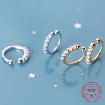 S925 Argint Moda Mic Ureche Bantă Clip Pe Cercei Pentru Femeile Pline De Culoare Cristal Cercei Fara Piercing Bijuterii Cadou