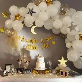 137pcs Little Star Balon Ghirlanda Arc Kit cu confetti, baloane albe, baloane Nunta Petrecere Copil de Dus Decoratiuni
