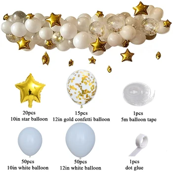 137pcs Little Star Balon Ghirlanda Arc Kit cu confetti, baloane albe, baloane Nunta Petrecere Copil de Dus Decoratiuni