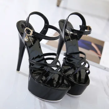 Femei Brand Sandale de Vară 15CM Tocuri Subtiri de Mare PU Curea Cataramă Deschide Degete impermeabil platforma Rochie de Petrecere de Nunta Pantofi Femei