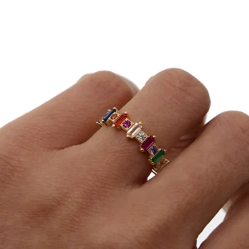 Cz trupa inel pentru femei colorate cubic zirconia 2019 nou sosit la modă femei moderne doamna bijuterii deget 6 7 8