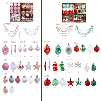 90pcs/Set Culori Mixte în Formă de Bile de Crăciun Panglică Crăciun Copac Atarna Pandantiv Decor Pentru Acasă Petrecere de Nunta de Decorare