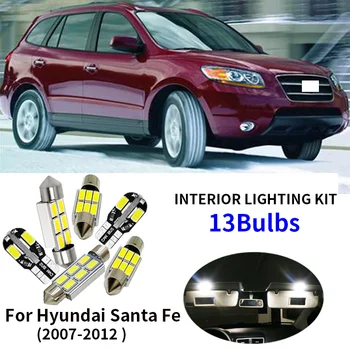 13pcs Erori Alb Premium LED-uri Lumina de Interior Kit Pentru perioada 2007-2012 Hyundai Santa Fe Interior Hartă Dom Portbagaj Lampa plăcuței de Înmatriculare