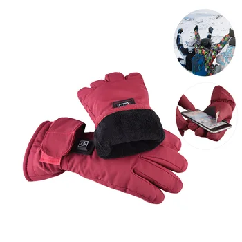 Femeile Touch Ecran Mănuși Încălzite 7.4 V 3 Nivele De Temperatură A Bateriei De Încălzire Cald Iarna Impermeabil Termică Zăpadă Schi Manusi
