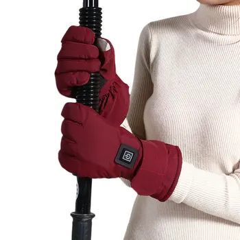 Femeile Touch Ecran Mănuși Încălzite 7.4 V 3 Nivele De Temperatură A Bateriei De Încălzire Cald Iarna Impermeabil Termică Zăpadă Schi Manusi