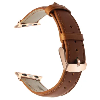 Importate Autentice din Piele de Vițel Watchband pentru iWatch Apple Watch SE 38mm 40mm 42mm 44mm Seria 6 5 4 3 2 1 Bandă de Oțel Incuietoare Curea