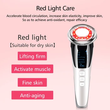 Frumusețea Întinerire Aparatul EMS de Lumină LED Terapie Vibrație Sonică Wrinkle Remover Masaj Facial Foton Funcția de Îngrijire a Feței