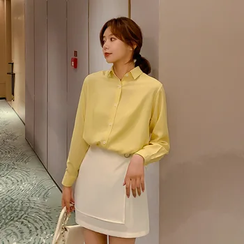 Primăvara Femei Camasa Maneca Lunga Moda Coreeană Cămăși Albastre De Toamna Femei Streetwear Birou Slim Bluza Eleganta Doamnelor Topuri