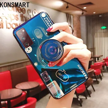 KONSMART Caz Pentru Samsung S20 FE 2020 Camera Retro Lumină Albastră Capacul din Spate Pentru Samsung Galaxy S20 FE Silicon Stand Caz de Telefon