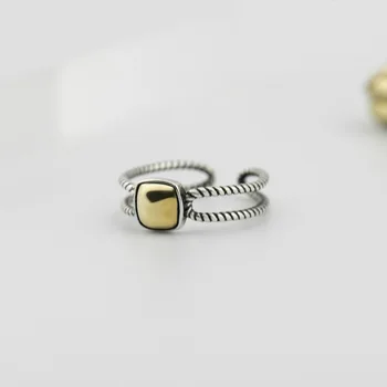 Nou coreean S925 Argint Pur Rasucit inel pentru femei deschiderea retro cânepă frânghie creative personalizate de mână moda bijuterii