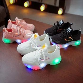 Nouă Copii de Lumină LED, pantofi Fete Baieti Luminos Adidași Student Sport Apartamente Baby Toddler Pantofi Copii Luminat 018