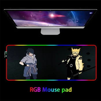 Mari Naruto XXL RGB Gaming Mousepad 80X30cm Covor Computer Mare de Iluminare Mouse Pad Otaku Tastatura de Birou LED Mat Pentru CS GO