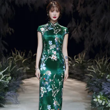 Supradimensionat Femei Chineze Qipao Petrecere de Nunta Rochii femei sexy lung cheongsam Chineză banchet rochie de mari dimensiuni 4XL