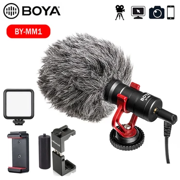 BOYA BY-MM1 MM1 DE Înregistrare Video Microfon pentru DSLR aparat de Fotografiat Smartphone Osmo Buzunar Youtube Vlogging Microfon pentru iPhone, Android telefon