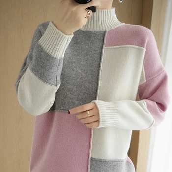 20 20 Toamna și iarna jumătate de înaltă gât pulover de cașmir doamnelor tricotate cu mâneci lungi pierde casual lână pulover pulover nou