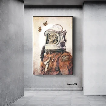 Rezumat Craniu Astronaut Postere Tablouri Canvas Cosmonaut Arta de Perete Postere si Printuri Cosmonaut Imagini de Artă pentru Decor Perete